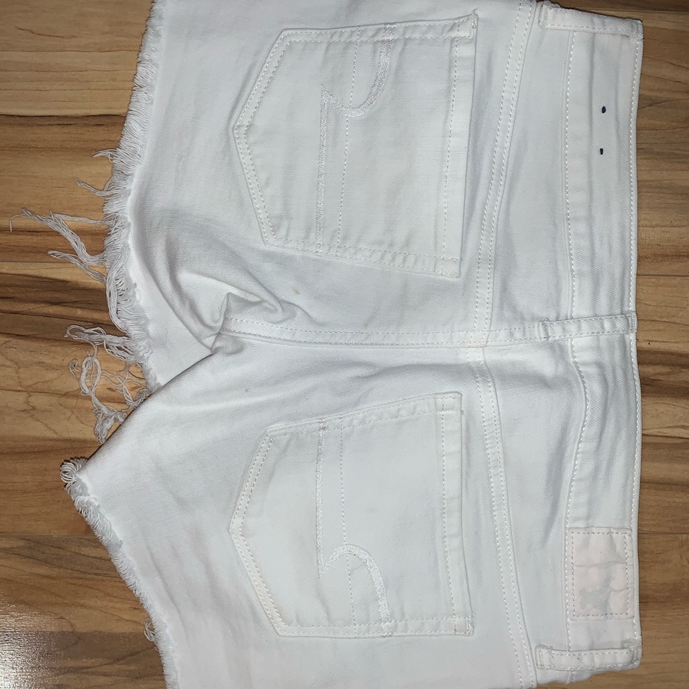 American eagle white jean shorts